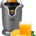 Gourmia Hands Automatic Citrus Juicer with One-Touch Operation - Universal Cone, Anti-Drip Spout, Dishwasher Safe Accessories, Compact, Quiet 60W Motor