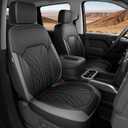 for Chevy Silverado GMC Sierra Waterproof Seat Covers, Crew Cab 1500 2019-2026, 2500HD 3500 HD 2020-2026, Pickup Protectors Accessories Full Set, Black Grey