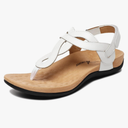 Athlefit Women's Orthopedic Arch Support Sandals Comfortable Thong T-Strap Orthotic Casual Flat Sandals, Size 10