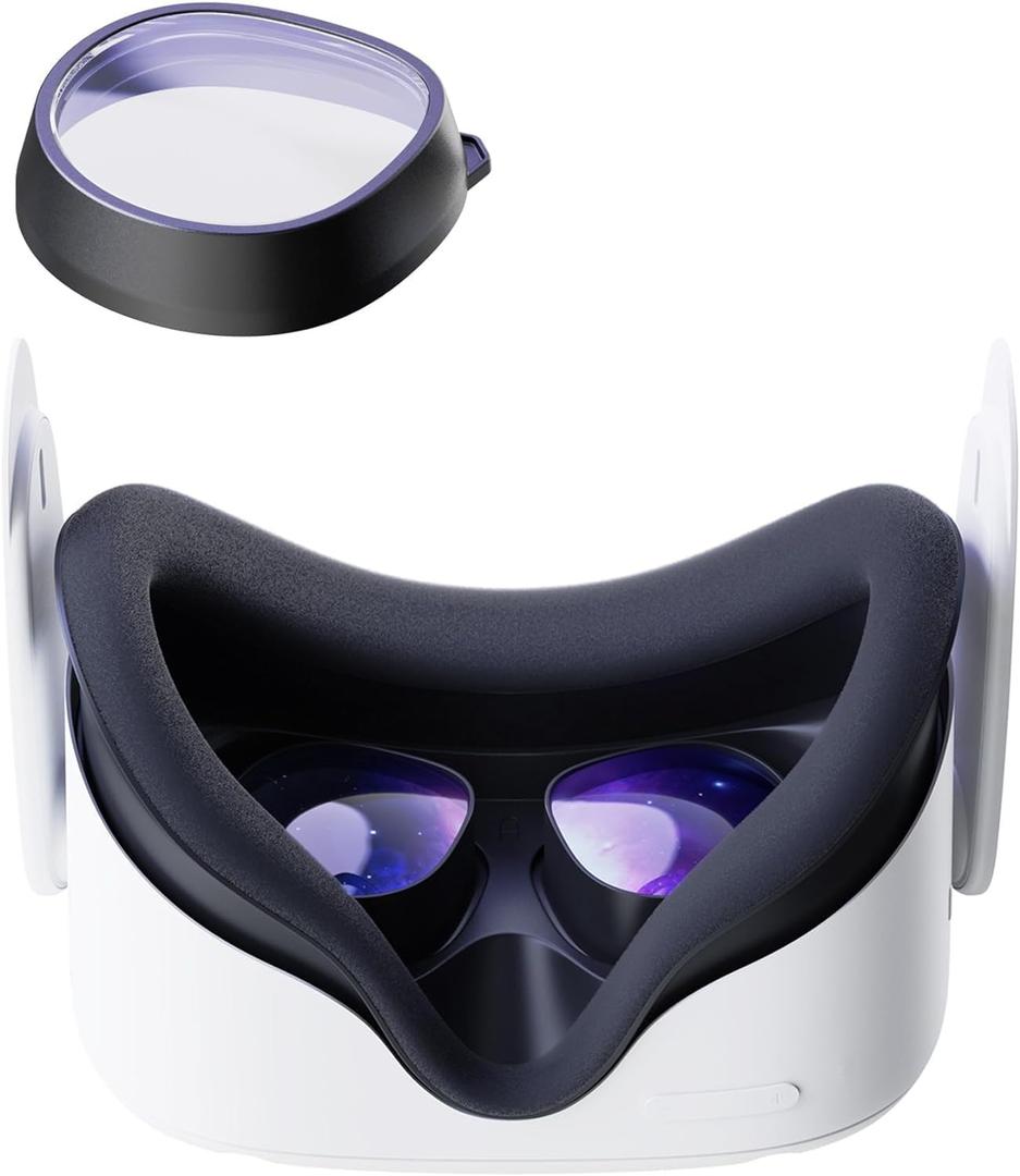 Amavasion Glasses Lenses Compatible with Quest 3S/2, VR Lenses Insert Easy-to-Install Frame Plus Lens Combination Combination SPH:-3.00(One Lens)