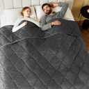 L'AGRATY Queen/King Size Weighted Blanket for Adults 30lbs, 80"x87" Cooling Breathable Heavy Blanket with Glass Beads for Sleeping Perfect Hot Sleepers & Couples Machine Washable All-Season Grey