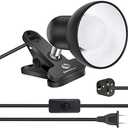 RONG&LAN Clip lamp,360 Rotation Clip on Lamp Portable Book Reading Light,Clamp on Desk/Table/Bunk Bed/Cupboard Home Lighting, (Desk lamp,Seven Colors for Your Choice) (Black,2)