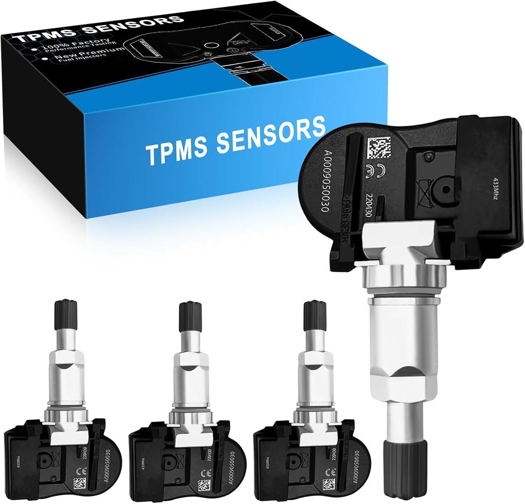 A0009050030 for:-Mercedes Benz TPMS Sensor Tire Pressure Monitor Pre-Programmed 433MHz Fit for E300 E350 E550 B250 C300 C350 C63 CL550 CL600 CL63 AMG GL350 for:-Smart Fortwo 4 Pack