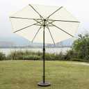 Sunnyglade 9' Patio Umbrella Outdoor Table Umbrella with 8 Sturdy Ribs (Beige)
