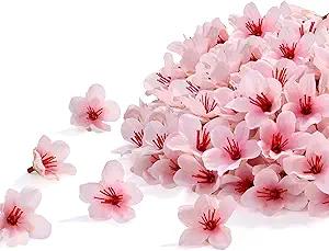 SITUMEIZI 100 Pcs Mini Pink Cherry Blossom Flowers Head Artificial Small Cherry Blossom Head Fake Mini Flowers for Home DIY Flower Wall Mother's Day Party Birthday Decor 1.6 inches