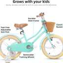 KEANO Girls Bike for 2-12 Years Old Toddlers and Kids, 12" 14" 16" 18“ Retro Style Kids Bike with Basket & Training Wheels, 20 Inch Kids' Bicycle with Kickstand, Multiple Colors