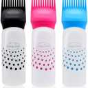 Root Comb Applicator Bottle: 6 Ounce Hair Dye Applicator Brush, Scalp Oil applicator, Hair Root Comb Color with Graduated Scale, 3Pack, 2 Sets