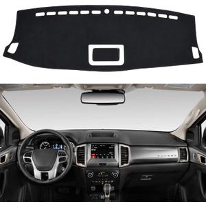 SPEEDWOW Dashboard Dash Board Cover Mat Carpet Compatible with Ranger Pickup 2019-2022 (Black)