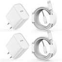 Charge for iPhone 16/15 Charger,Fast Charging iPhone 16/15 2Pack Type C Wall Charge Adapter USB C Charger Block 6FT USB-C to C Woven Cable for Apple iPhone 16 Pro Max/iPhone 15 Plus,iPad Pro/Air/Mini (White)