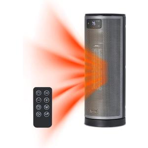 BLACK+DECKER Ceramic Oscillating Tower Heater with Remote, BHTC209, Black
