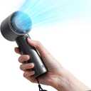 JISULIFE Portable Handheld Fan,Speed(1-100) Adjustable Turbo Mini Fan,5000mAh Battery Rechargeable Personal Fan with Metal Body,Digital Display,Gifts for Women Men Travel/Camping/Outdoor-Grey