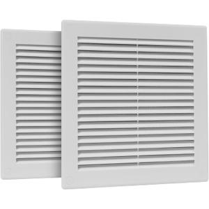 2-Pack 10" x 10" (Outer Size) Square Air Vent Cover White Plastic Vent Deflector - Screen Mesh, Surface Mount Wall Ceiling Cold Air Return Soffit Air Vent Cover - Register Indoor Outdoor