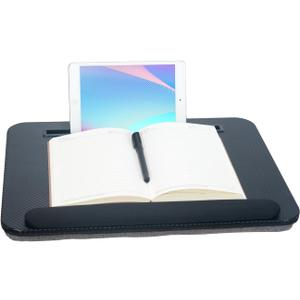 Portable Laptop Desk Fits Up to 16 Laptops, with Tablet Slot, Built-in Cushion, Great for Home & Office,Lap Desk for Laptop,Lap Desk with Cushion (Black with Wrist Rest, Medium)