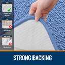 OLANLY Bathroom Rugs Sets 2 Piece, Soft Absorbent Chenille Bath Mats and U-Shaped Contour Toilet Rug Set, Machine Washable Bath Carpet, Home Decor Accessories(24"x16"+24"x20", Cornflower Blue)