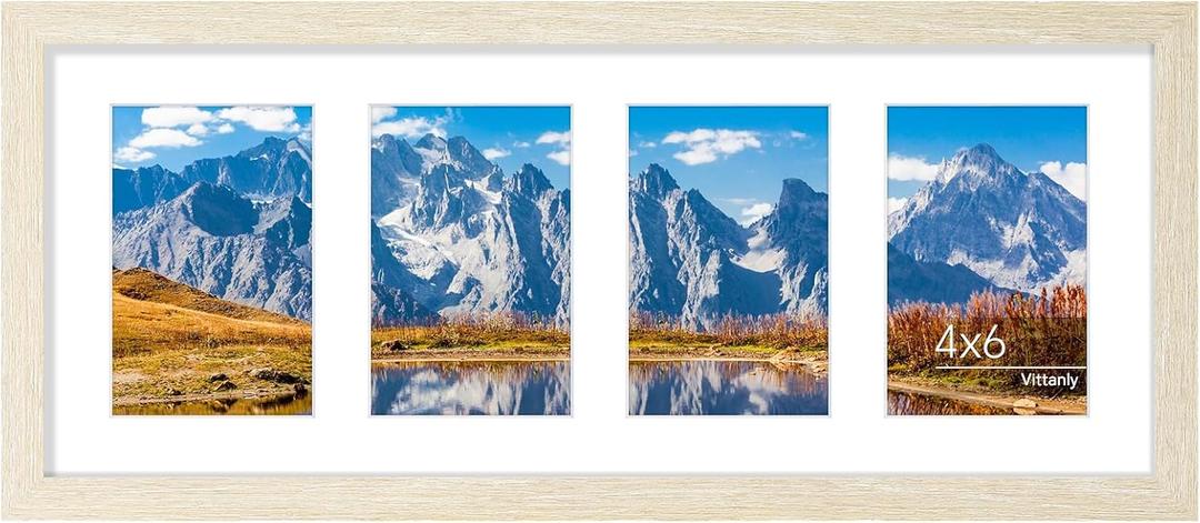 8x20 Collage Picture Frame for Wall Mounting, Cornsilk