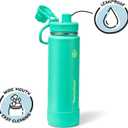 ThermoFlask Insulated Water Bottle with Spout Lid (24 oz, Screamin' Green) - Leakproof, Stainless Steel Water Bottle for Cold & Hot Drinks, Travel & Daily Hydration