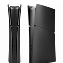 5PCS Face Plates for PS5 Slim Disc and Digital Edition, Cover Shell Panels Accessories Compatible with PlayStation 5 Slim Protective Replacement FacePlates, Black