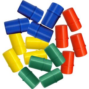 Trouble Board Game Replacement Parts - 16 Piece Set (Red, Green, Blue, Yellow) - Movers, Pawns & Pegs