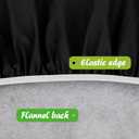 LUSHVIDA Round Fitted Tablecloth with Elastic Edge, 100% Waterproof Plastic Table Cover, Vinyl Flannel Backed Table Cloth for Camping, Dining, Indoor and Outdoor (Black, Best for Up to 45"-56" Round)