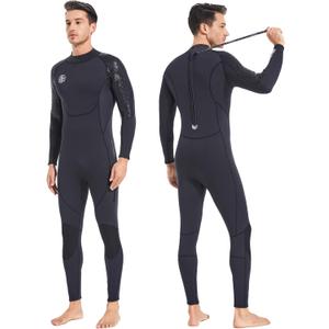Men Wetsuit Women Neoprene Wet Suit - BEEK 3mm Thermal Scuba Gear Back Zip Ultra Stretch Swimsuit Long Sleeve Full Body Warm Diving Suits for Surfing Snorkeling Swimming Outdoor Water Sports Diver, S