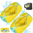 2 Pack Shoe Washing Bags for Laundry-Reusable Mesh Shoe Cleaner Bags for Washer & Dryer, Sneaker & Tennis Shoe Wash Protectors, Durable Zippered Shoe Laundry Bag (Yellow)
