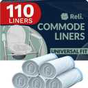 Reli. Bedside Commode Liners | Pack of 110 | Universal Fit | Commode Liners Disposable | Portable Toilet Bags