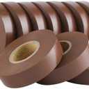 Lichamp 10-Pack Brown Electrical Tape Waterproof, 3/4 in x 66ft, Industrial Grade UL/CSA Listed High Temp Electrical Tape Brown Electric Super Vinyl