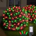 120Led Christmas Net Lights Outdoor 5ft x 6ft, Connectable 8 Modes Waterproof 29V Plug in Black Wire, Mesh Net Christmas Lights for Bushes Shrubs Yard Trunk Xmas Tree Christmas Decorations (Red&Green)