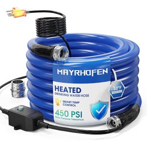 Heated Water Hose for RV 25ft, Heated Drinking Water Hose with Built-In GFCI Protection, 40F Freeze-Proof Design, Lead-Free & BPA-Free, Includes Adapter for Camper and Garden Use