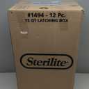 Sterilite 12-Pack Latching Box, Under Bed Storage Bins with Lids, Clear Plastic, 15 Quart - Heavy-Duty Organizing Containers for Closet, Bathroom, and Office