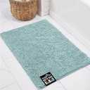 KANGAROO Bathroom Rugs, Chenille Soft Absorbent Bath Rug, Shaggy Shower Mat, Quick Dry Machine Wash Bathmat, Plush Carpet Mats for Tub, Bathtub and Room Home Decor Accessories, 24x17, Seafoam