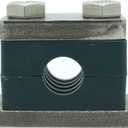 3/4'' Heavy Series Group 4 Pipe Clamp, Polypropylene with 316 Stainless Steel Hardware, Weld Mounting