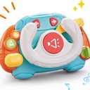 Baby Montessori Sensory Learning Travel Activities Toys with Sound Light - Baby Steering Wheel Music Toys for Babies 6 9 12 18 Months - Infant Newborn Shower Gifts for Toddlers 1-3 Year Old Boys Girls