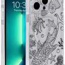 for iPhone 13 Pro Case Clear Magnetic, Compatible with MagSafe, Ocean Marine Animals Pattern, Slim Shockproof Camera Lens Protection Phone Case for Women Men 6.1" - Black