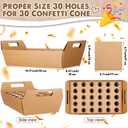 6 Set Wedding Confetti Cone Holder Box Each Includes 30 Pieces of Cone Papers and 30 Holes for 30 Confetti Cones Box Party Confetti Cone Kraft Stand Tray Box for Wedding Party Candy Flower