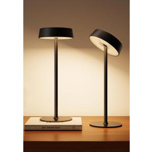 Cordless Lamp, Outdoor Waterproof, Dimmable Touch Control 3 Color Temperature, Battery Operated Portable, RGB, LED Memory Function, Rechargeable Table Lmap, Desk Lamp, Patio Dinning Restaurant Kitchen (2 Pack, Black)