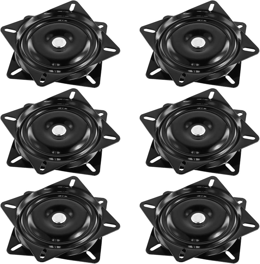 MANCHAP 6 Pack 6 Inch Swivel Plate, Black Bar Stool Seat Replacement, Smooth Swivel Chair Base, Rotating Swivel Plate for Recliner Chair Stool
