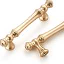 10 Pack 3 Inch (76mm) Center to Center Brushed Gold Cabinet Pulls, Kitchen Handles for Cupboards & Drawers