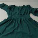 FAIABLE Mini Dress Deep V Sexy Dress Long Sleeve Dress for Women A-line High Waisted Casual Flowy Dress (Medium, Green)