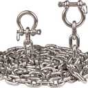 316 Stainless Steel Boat Anchor Chain with 2 Pcs Anti-Off Shackles, Marine Grade, 10FT