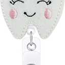 Felt Tooth-Shaped Badge Holder with Clip, Cute Dental ID Holder Gift for Nurses, Dentists, Dental Assistants, Hygienists, Medical Staff Uniform & Office Identification