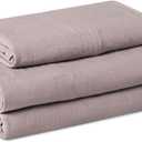 Amazon Basics Twin Bed Sheet, 3-Piece Bedding Set, Double Brushed Microfiber, Ultra Soft, Easy Care, Purple