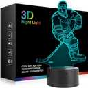 Ticent Hockey Player Night Light, Hockey 3D Lamp Lighting Lights for Kids 7 LED Color Changing Touch Table Desk Lamps Cool Toys Gifts Birthday Xmas Decoration for Sports Hockey Fan