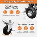 Aluminum 4 in 1 Convertible Hand Truck Dolly, 1000Lbs Capacity, Heavy Duty Folding Hand Truck Dolly Cart with Wheels 10" All-Terrain Tires, Hand Trucks for Logistics, Home, Office, School, Silver