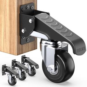 HOLKIE Retractable Casters Heavy Duty Casters with Lifting and Lowering Function Maximum Load of 700 lbs (4 casters) for Workbenches or Other Equipment