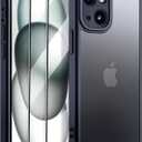 for iPhone 15 Plus Case with Screen Protector,iPhone 15 Plus Black Phone Case Slim for Men,Protector Fundas para and Camera Cover for i Phone 15 Plus Protection.(Black)