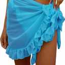 Sexy Ruffle Chiffon Cover up Swimwear Beach Sarong Ruffle Casual Beach Dress(SJJ38) 