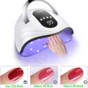 Sunrich UV Gel Nail Lamp 120W LED Nail Light Fast Dryer for Gel Polish Curing with 4 Timers Portable Handle Large Space Automatic Sensor (White)