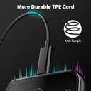 USB C Headphones Wired Earbuds Open Over Ear Buds for Apple/Android USBC Type C Earphones Wire Corded for iPhone 17 17e 16 16e 15 Pro Wrap Around Ear Hook for Samsung S26 Ultra S25 S24 S23 Plus Black