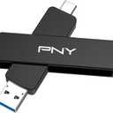 PNY 256GB Duo Link V3 USB 3.2 Gen 2 Type-C & Type-A OTG Flash Drive Extreme Speeds Read/Write 1000/800MB/s External Mobile Storage Compatible with Smartphone/Tablet/Laptops/Desktops